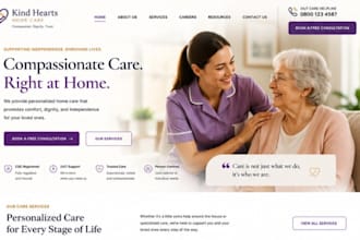 build squarespace elderly home care website domiciliary care agency website