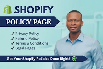 create shopify policy pages, privacy policy, refund policy, legal pages