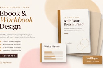 design a professional ebook and workbook in canva