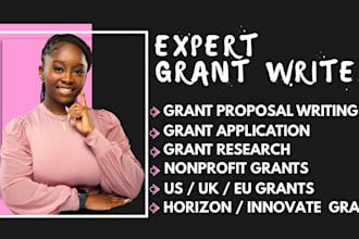 write grants for US UK eu grant proposals grant research nonprofit grant writing