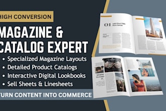 design a professional product catalog or business magazine