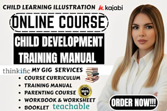 create ebook parenting and child online course content workbook training manual