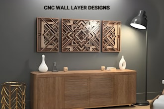 do industrial layered wall art dxf for cnc laser plasma router cutting