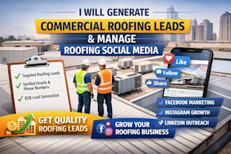be your commercial roofing social media marketing, leads and meta ads