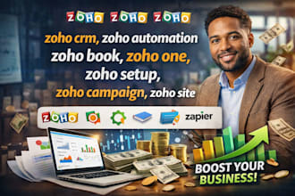 zoho crm, zoho automation zoho book zoho one zoho setup zoho campaign zoho site