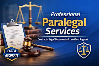 provide professional paralegal services legal research and contract drafting