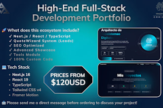 build a premium next js fullstack web portfolio