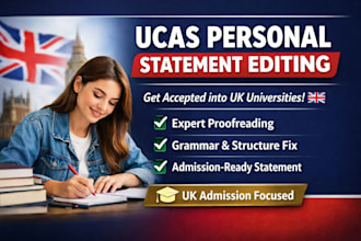 proofread and edit your ucas personal statement for UK university admission
