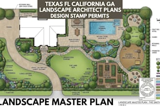 do texas fl california ga landscape architect plans design stamp permits