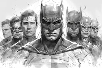 do super hero portrait sketch art