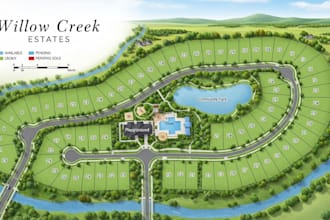 create rendering of subdivision design, plat map for for real estate ads