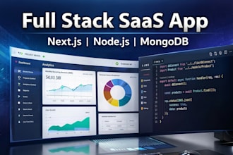 a full stack saas web app with authentication and dashboard