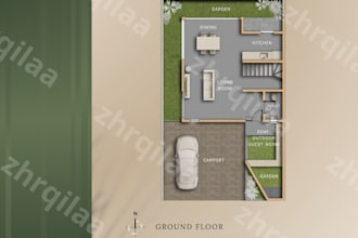 create beautiful 2d colored floor plan from your floorplan