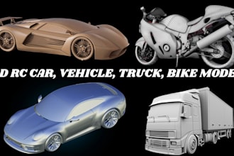 create 3d car modeling chassis rc car, van truck mini car model for 3d printing