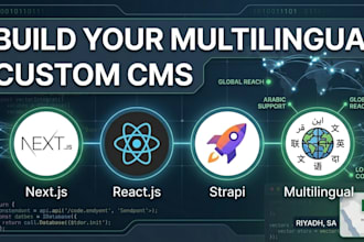 build a professional headless cms website in arabic