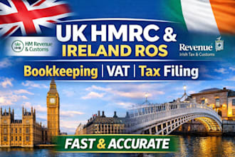 uk hmrc and ireland ros bookkeeping vat returns, tax filing and financial report
