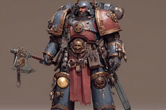 draw custom warhammer 40k characters in grimdark style