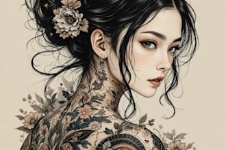 make a personalized japanese style tattoo design