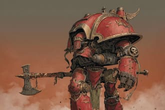 illustrate detailed warhammer 40k characters