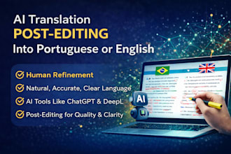 edit your ai translation into portuguese or english