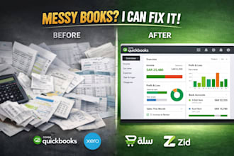 clean up and catch up your bookkeeping in quickbooks or xero