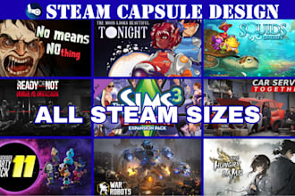 design steam capsule art store, steam header capsule art storefronts game banner
