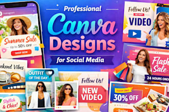 create professional canva design for social media