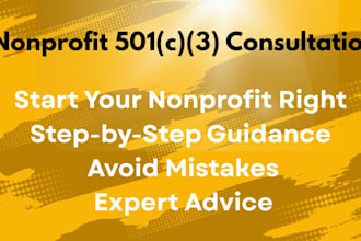 consult you on nonprofit 501c3 irs 1023 and 1023 ez application