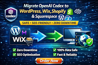 migrate openai codex website to wordpress wix shopify squarespace rebuild export