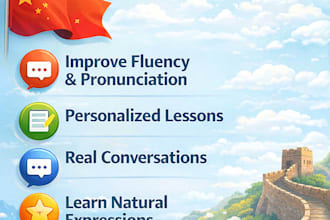 help you practice spoken chinese, mandarin, all levels welcome