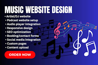 build professional music website for artists, djs, musicians and podcasters