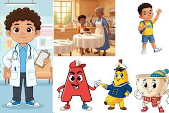 children story book illustration, children story children book illustration