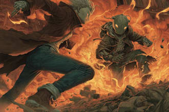 illustrate your comic story with dynamic scenes