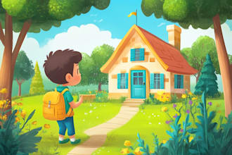 digitally paint colourful children book illustrations