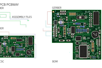 pcb design, schematic smt assembly files, gerber for jlcpcb pcbway, bom for lcsc