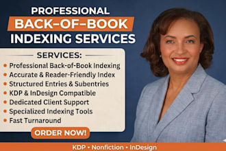 create comprehensive back of book indexing for you