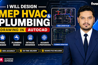 design mep hvac and plumbing drawings in autocad