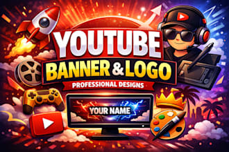 create professional youtube banner and logo