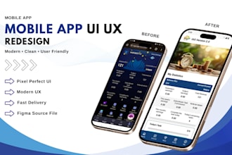 redesign your mobile app UI UX with a modern and clean interface