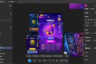design 2d game UI UX and mobile game interface in figma