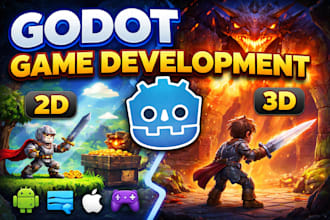 develop a complete 2d godot game and 3d godot game using godot game engine