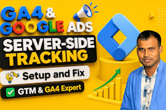 setup or fix ga4 server side tracking, google ads server side tracking with GTM