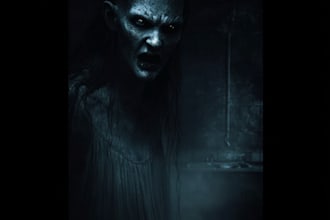 illustrate detailed horror and dark art
