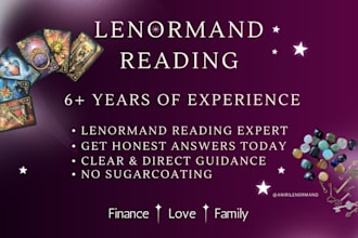 provide a detailed lenormand reading and a small gift