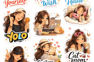 design cute custom cartoon stickers