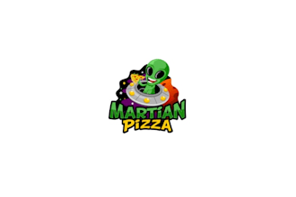 design mascot martian pizza alien character logo