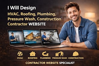 design hvac, roofing,  pressure wash, construction,  website