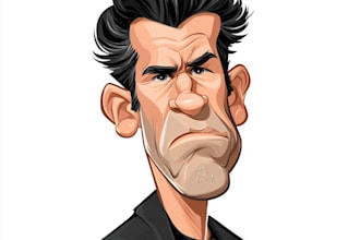 draw cartoon business logo, cartoon portrait, caricature