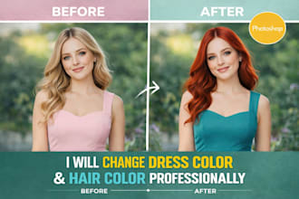change dress color and hair color professionally