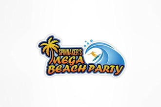 design extraordinary mega beach party logo